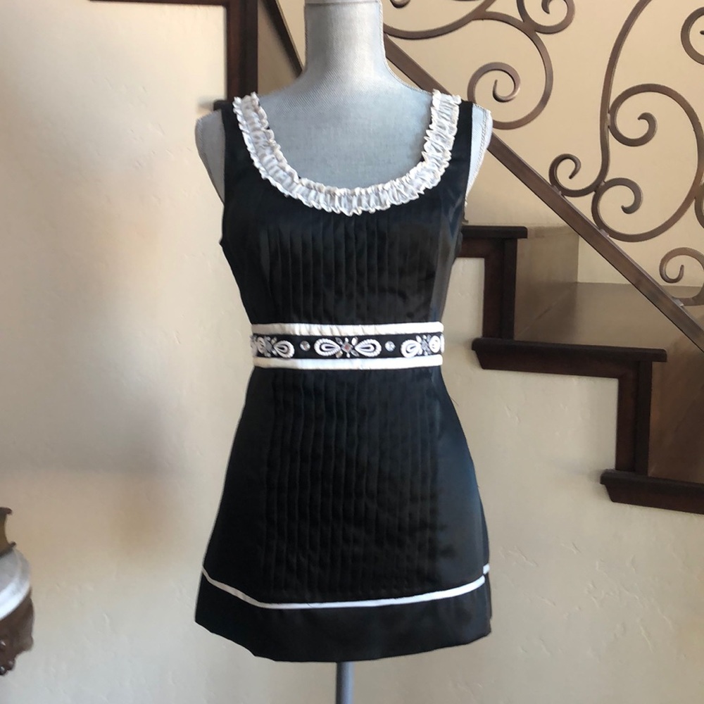 NICOLE MILLER Dressy Black Satin Tank